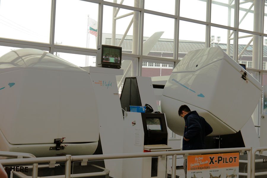 This is a life size simulator. It can be programmed with a number of different aircraft, give a VERY real experience of flight.